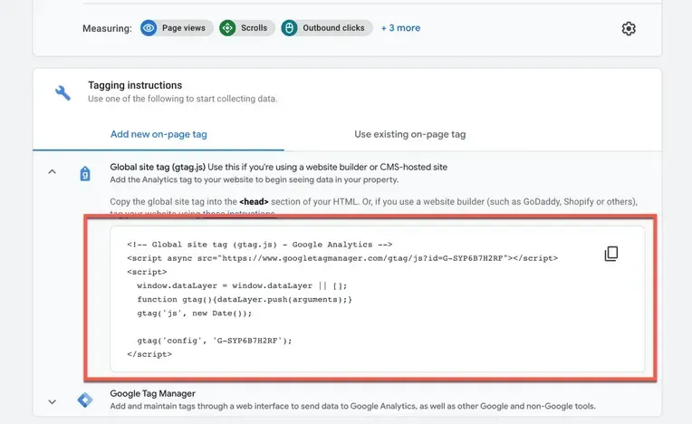 Google Analytics Code Copy