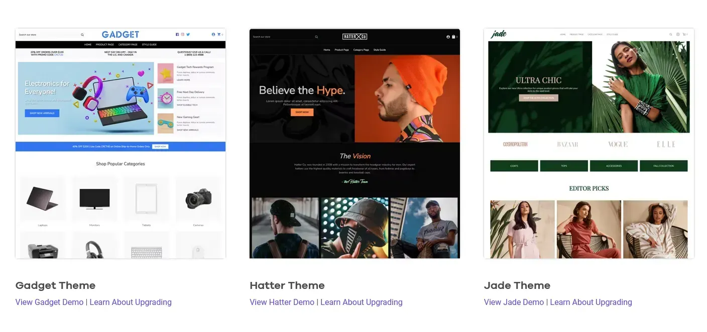 Shopify vs Volusion - Volusion Themes