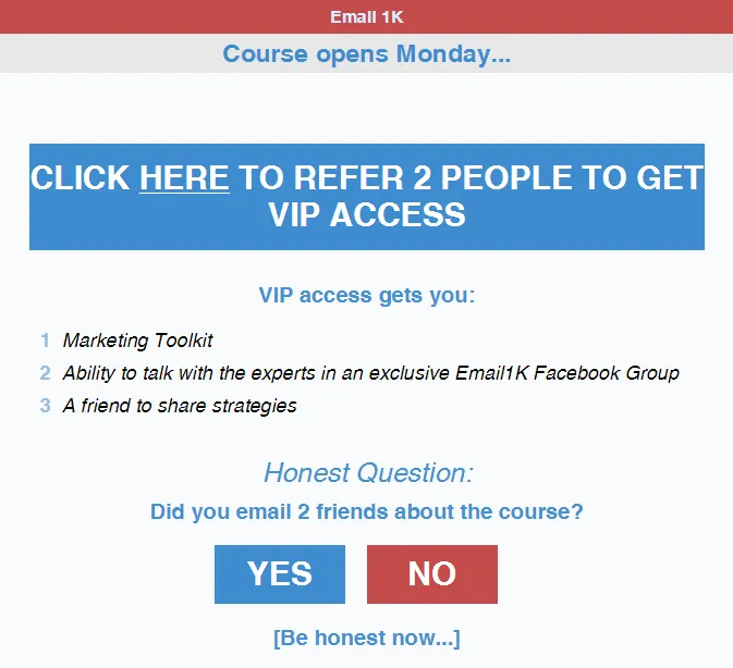 Email list building illustration