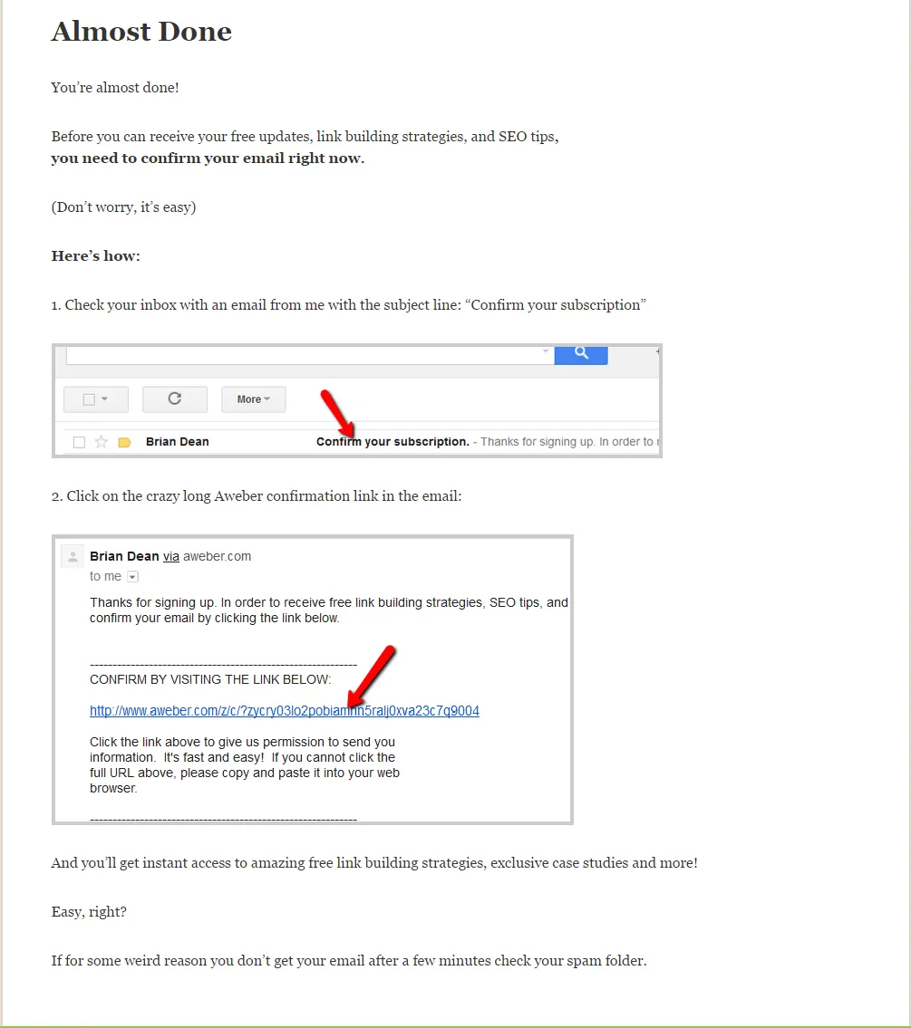 Email list building illustration